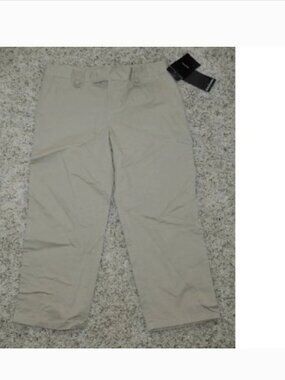 Daisy Fuentes Capris Womens 2 Beige Khaki Button Tab Pants Stretch Summer